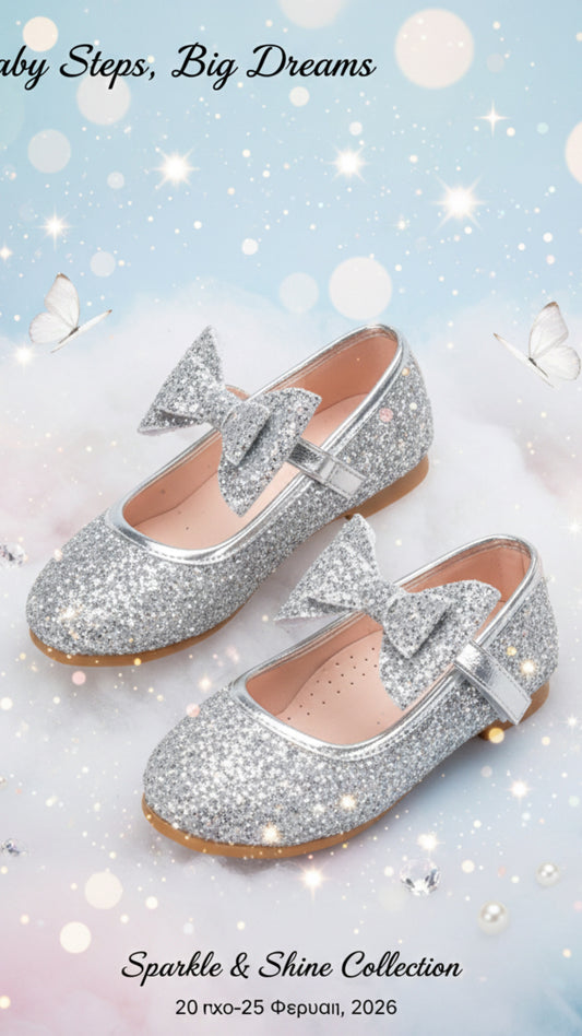 Ασημί μπαλαρίνα με ανατομικό πατο￼