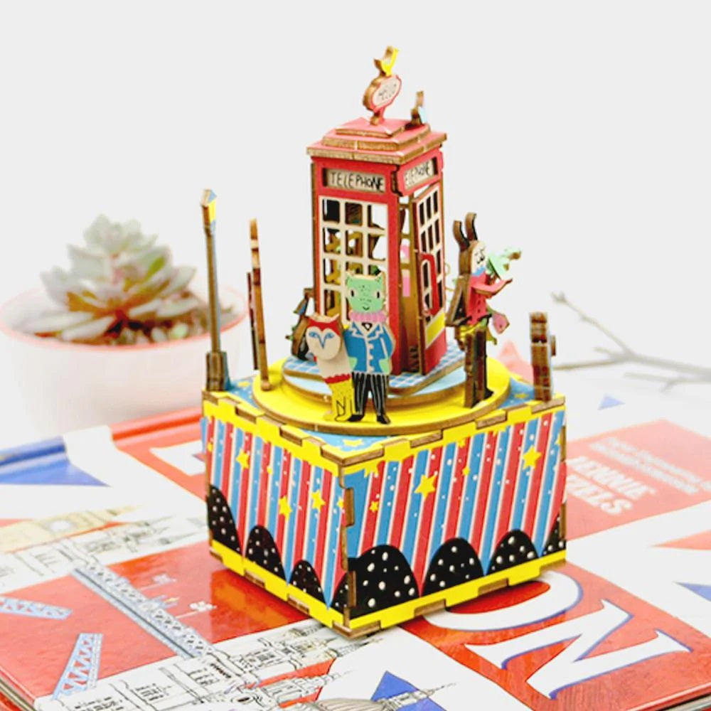 ROBOTIME 3D ΞΎΛΙΝΗ ΚΑΤΑΣΚΕΥΉ - ΜΟΥΣΙΚΌ ΚΟΥΤΊ - DIY MUSIC BOX - AM401 - PHONE BOOTH